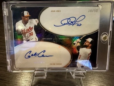 2025 Topps Dynamic Duals Auto Colton Cowser / Adam Jones # 36/50 - Orioles Foto 1 de 2