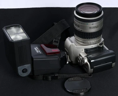 Pentax MZ-5 QD 35mm Film AF SLR + Sigma AF 28-80mm Asph Lens & EF-530DG SuperKit - Image 1 of 4