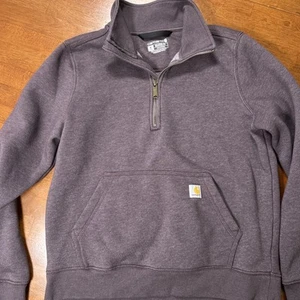 Carhartt Pullover Quarter Zip Youth Size Medium 8-10 Relaxed Fit Purple - Picture 1 of 14