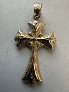 NG 10K Gold Kreuz Anhänger Kruzifix 0,8/,9 Gramm religiöser Anhänger - Bild 1 von 4