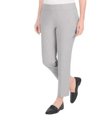 Hilary Radley Women's Pull-On Ankle Pants, Heather  Color Gray,  Size L - Image 1 of 3