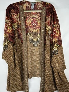 NWT Catherines Sheer Beaded Open Front Jacket Womens Plus 5X Cardigan Cover Up - Picture 1 of 6