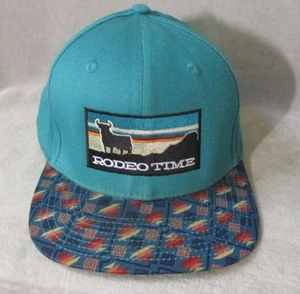 Dale Brisby Rodeo Time Adjustable Snapback Hat Cap Teal Aztec Visor Geometric - Picture 1 of 4