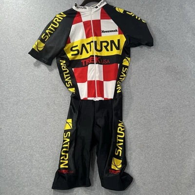 De Colección Saturn Voler MEDIANO Ciclismo TRAJE DE UNA PIEZA Jersey Pantalones Cortos Años 90 Cuadros Foto 1 de 4