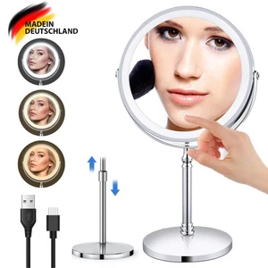 Schminkspiegel Kosmetikspiegel Rasierspiegel 10Fach LED beleuchtet Vergrößerung. - Bild 1 von 12