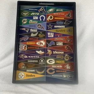 Pottery Barn NFL Teams dekoratives Serviertablett Football Party 19" x 14" Vintage - Bild 1 von 9