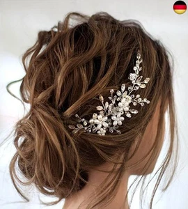 Unicra Braut Hochzeit Haarkamm Silber Braut Haarschmuck Perle Kristall Hochzeit - Bild 1 von 7