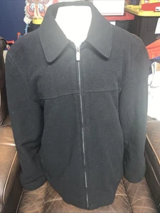 Dockers Jacket Mens XL Black Wool Blend Full Zip Quilted Lined Coat Winter - Picture 1 of 7