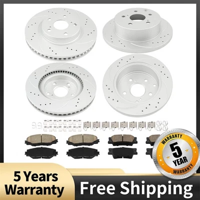 Front Rear Brake Rotor & Pads Kit For Toyota RAV4 2009 2010-2015 2018 L4 2.5L - Image 1 of 4