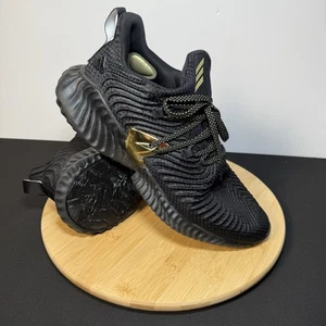Adidas Alphabounce Black Gold Metallic Forgedmesh Running Shoes Men's Size 12 - Picture 1 of 11
