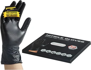 10 Mil Nitrile Gloves Disposable Heavy Duty Rubber Chemical Resistance Gloves fo - Picture 1 of 9