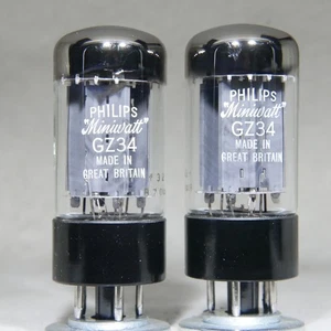 NOS Matched Pair Mullard (Philips Label) GZ34/5AR4 4 Notch Blackburn UK 1967 - Picture 1 of 18
