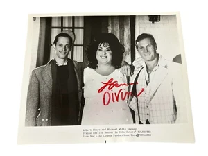 Divine Autograph Signed 8x10 Polyester Promo Photo w/ John Waters! Drag Icon! - Picture 1 of 4