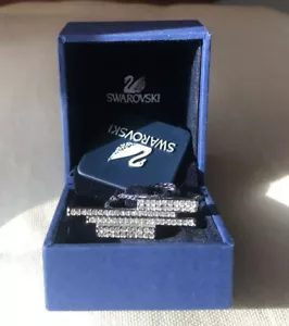 Authentic Swarovski Silver Crystaldust Abstract Ring NEW Size 6 - Picture 1 of 4