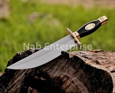 Cuchillo Bowie Searless hecho a mano personalizado, réplica, acero Jim Bowie D2, Bowie de rezina Foto 1 de 4