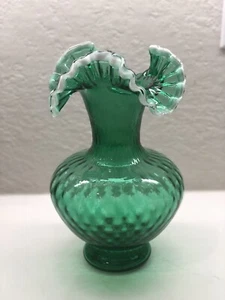 Arte Murano Kristal Mery Vase Ruffled Hand Blown Art Glass - Picture 1 of 10