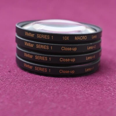 LOTE DE 4 VIVITAR 58MM +1, +2, +4, 10x FILTROS DE CIERRE Y 1 TOSHIBA 58MM PL Foto 1 de 3