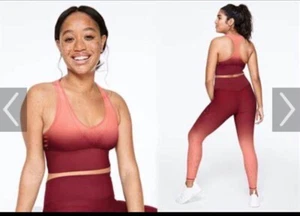 Victoria's Secret Pink Sports Bra Size Medium Peach/maroon Ombre - Picture 1 of 7