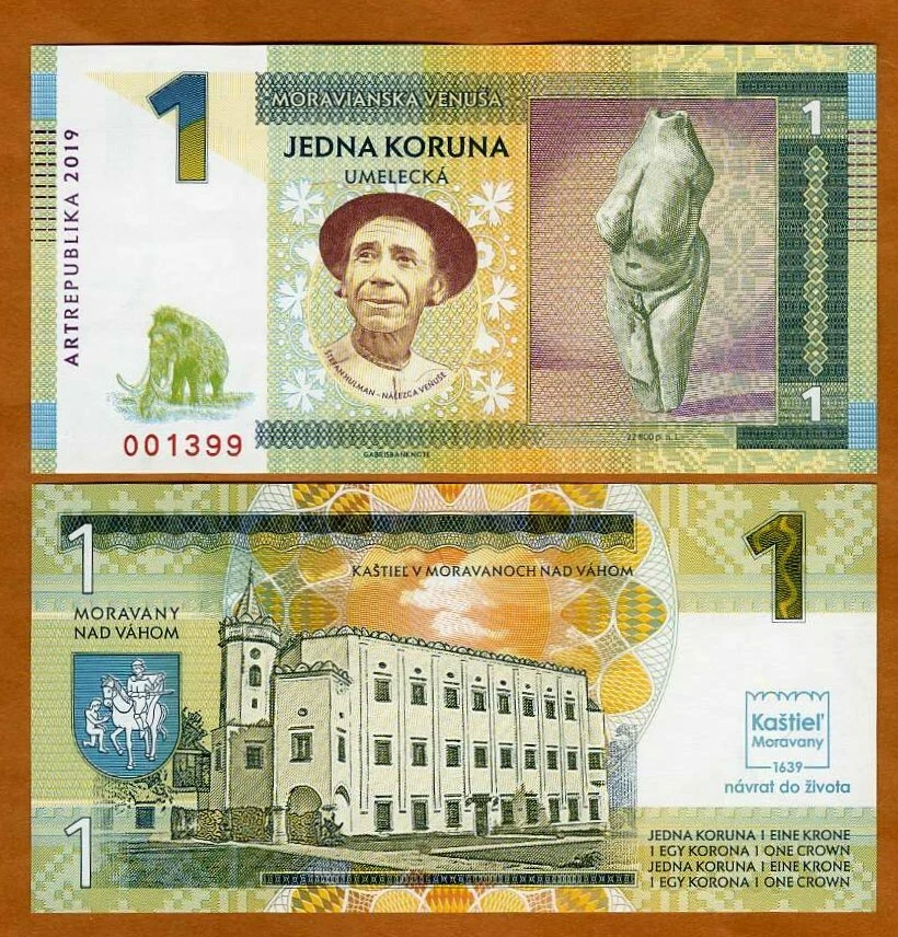 Czechoslovakia, 1 Koruna, 2019, Private issue, Specimen  - Image 1 of 1