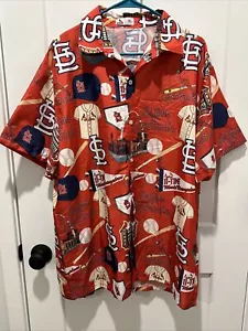 St Louis Cardinals Reto Super Cool Button Up Size Xl. - Picture 1 of 5
