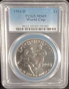 1994 D WORLD CUP COMMEMORATIVE $1. PCGS MS69.  -#SL0065 - Picture 1 of 2