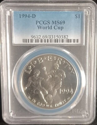 1994 D WORLD CUP COMMEMORATIVE $1. PCGS MS69.  -#SL0065 - Image 1 of 2