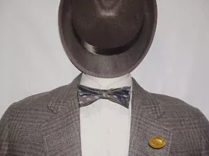 Burberry Bowtie + Pocket Square 1 Set (Made From Authentic Burberry Necktie New) - Picture 1 of 9