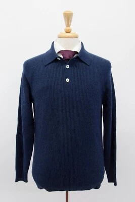 NWT $4695 Brunello Cucinelli 100% Cashmere Ribbed Polo Sweater Size 50/40US A242 - Image 1 of 4