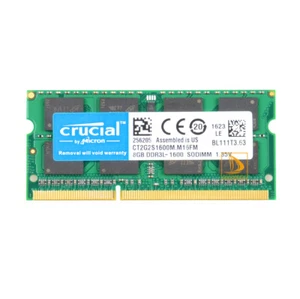 Crucial 8GB 2RX8 DDR3L 1600MHz PC3L-12800S 1.35V SODIMM Laptop Memory RAM $DD - Picture 1 of 6