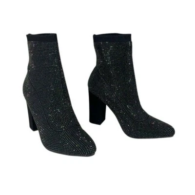 Wild Pair Baybe Bling Sock Booties Black Ab Bling Size 6.5M - Image 1 of 4