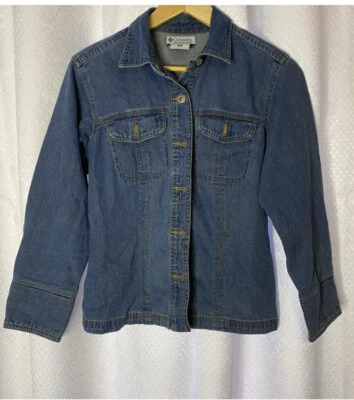 Columbia Women Blue Denim Jean Blazer Jacket Size S Casual Modern Western Rodeo - Image 1 of 3