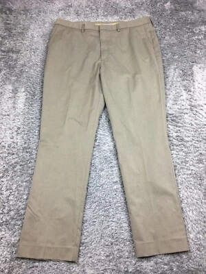 Pantalones de vestir Claiborne ajustados para hombre talla 40x32 marrón poliéster cintura cómoda Foto 1 de 4