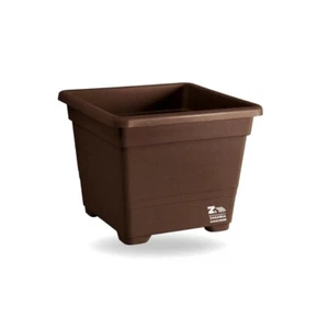 VASO QUADRATO CM 27X27X21 H COLORE BRONZO FIORIERA QUADRATA IN PLASTICA - Foto 1 di 2