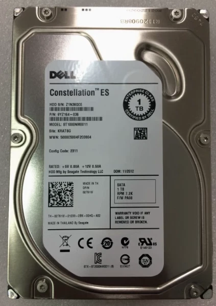 Dell 02T51W 2T51W ST1000NM0011 1T SATA 3.5" 7.2K 1TB Hard Drive - Image 1 of 1