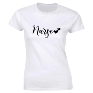Nurse with Heart Image Short Sleeve T-Shirt for Women - Picture 1 of 2
