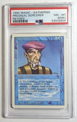 1994 Magic The Gathering Revised Prodigal Sorcerer PSA 8(MK) NM-MT! - Image 1 of 2