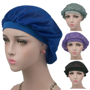 Women's Sleep Hair Hat Care Elastic Satin Silk Sleeping Bonnet Night Soft Cap AU - Picture 1 of 9