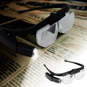 LED Jewelers Magnifying Glasses Headband Magnifier Illuminated Visor With 3 Lens - Picture 1 of 12