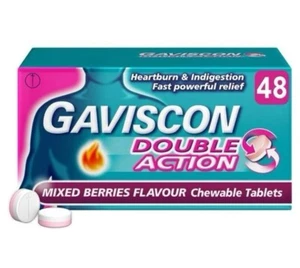 Gaviscon Double Action HeartBurn And Indigestion 48 Chewable Tablets - Picture 1 of 1