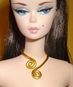 Dreamz MOD GOLD SWIRL WIRE CHOKER NECKLACE Jewelry for 11.5" doll - Picture 1 of 4