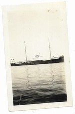 Vintage Snapshot Photo Ship Possibly Cargo Passenger