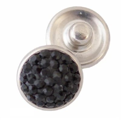 Mini Snap Jewelry Black Crystal Rhinestone Stud fits 12mm Petite Ginger Charm  - Image 1 of 4