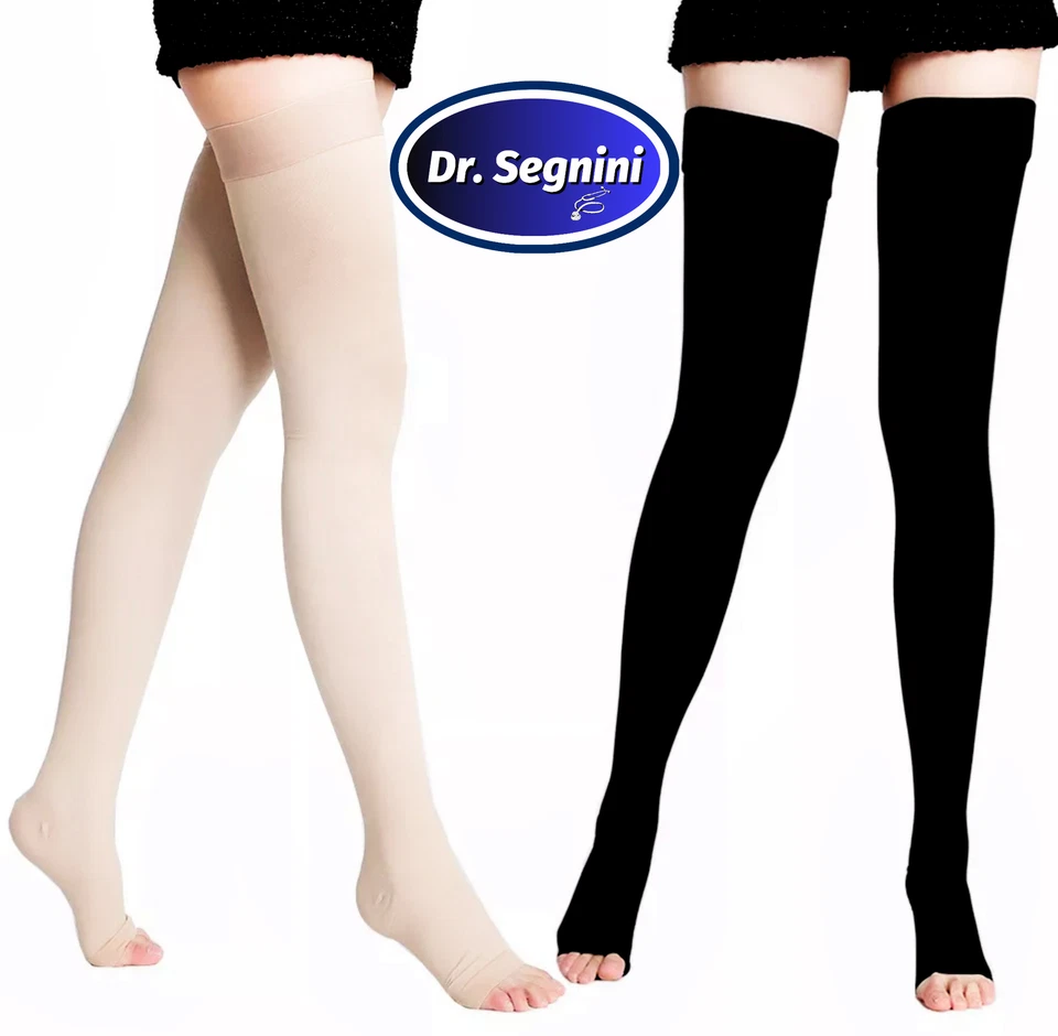 Compression Stockings 20-30 Mmhgthigh High Open Toe  Varicose ✅J9302⭐ - Image 1 of 4