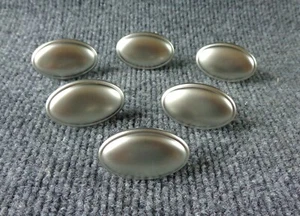 Set of 6 New Oval Knobs Pulls Brushed Nickel Cabinet Drawer Hardware Knob - Picture 1 of 6
