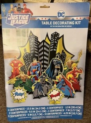 Justice League Birthday Party Table Centerpieces - Superman Batman Flash Aquaman - Image 1 of 3