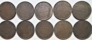 Complete Set of Canada Large Pennies George V Coins (1911- 1920) Cents Lot 1p 1c