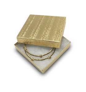 Paquete de 25 lámina de oro #34 TheDisplayGuys 3 7/8"" x 3 7/8"" x 2"" papel relleno de algodón - Imagen 1 de 7