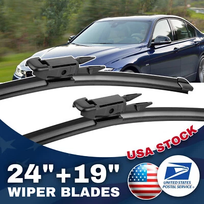 Black Front Windshield Wiper Blade For Mercedes-Benz CLA45 AMG 2015 All-Season - Image 1 of 4