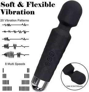 20 Speed Handheld Massager Wand Vibrating Massage Magic Full Body Therapy Motor - Picture 1 of 17