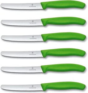 Victorinox | 6er Set Tafelmesser | Wellenschliff | Swiss Made | rostfrei | Grün - Bild 1 von 1